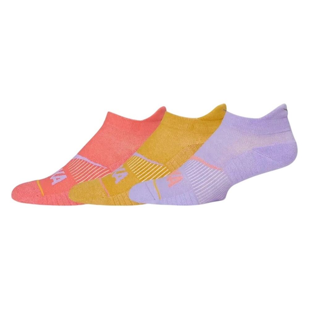 Hoka LG Aster Flower Yellow Grapefruit 3 Pack No Show Run Socks Athleisure S8-19